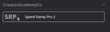 Speed Ramp Pro 2 in the DaVinci Resolve Effects library, CreatorAcademyCo category